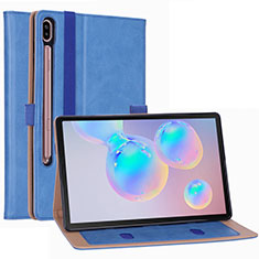Coque Portefeuille Livre Cuir Etui Clapet L01 pour Samsung Galaxy Tab S6 10.5 SM-T860 Bleu Ciel