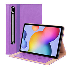 Coque Portefeuille Livre Cuir Etui Clapet L01 pour Samsung Galaxy Tab S7 Plus 5G 12.4 SM-T976 Violet