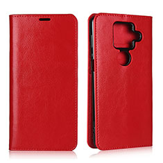 Coque Portefeuille Livre Cuir Etui Clapet L01 pour Sharp AQUOS Sense4 Plus Rouge