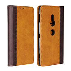 Coque Portefeuille Livre Cuir Etui Clapet L01 pour Sony Xperia XZ2 Orange