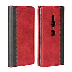 Coque Portefeuille Livre Cuir Etui Clapet L01 pour Sony Xperia XZ2 Rouge