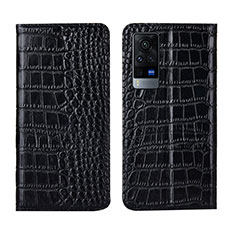 Coque Portefeuille Livre Cuir Etui Clapet L01 pour Vivo X60 Pro 5G Noir