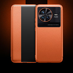 Coque Portefeuille Livre Cuir Etui Clapet L01 pour Vivo X80 5G Orange