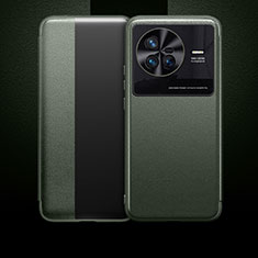Coque Portefeuille Livre Cuir Etui Clapet L01 pour Vivo X80 5G Vert