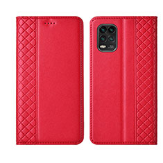 Coque Portefeuille Livre Cuir Etui Clapet L01 pour Xiaomi Mi 10 Lite Rouge