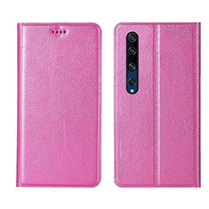 Coque Portefeuille Livre Cuir Etui Clapet L01 pour Xiaomi Mi 10 Rose