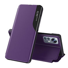 Coque Portefeuille Livre Cuir Etui Clapet L01 pour Xiaomi Mi 12 Pro 5G Violet
