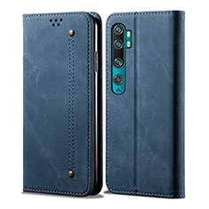 Coque Portefeuille Livre Cuir Etui Clapet L01 pour Xiaomi Mi Note 10 Bleu
