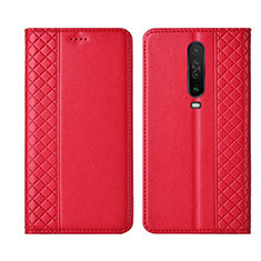 Coque Portefeuille Livre Cuir Etui Clapet L01 pour Xiaomi Redmi K30 5G Rouge