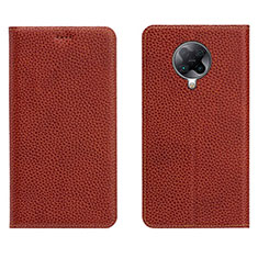 Coque Portefeuille Livre Cuir Etui Clapet L01 pour Xiaomi Redmi K30 Pro Zoom Marron