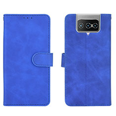 Coque Portefeuille Livre Cuir Etui Clapet L01Z pour Asus Zenfone 7 Pro ZS671KS Bleu