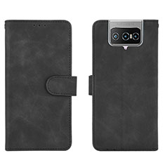 Coque Portefeuille Livre Cuir Etui Clapet L01Z pour Asus Zenfone 7 Pro ZS671KS Noir