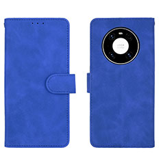 Coque Portefeuille Livre Cuir Etui Clapet L01Z pour Huawei Mate 40 Bleu