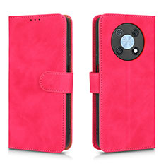 Coque Portefeuille Livre Cuir Etui Clapet L01Z pour Huawei Nova Y90 Rose Rouge
