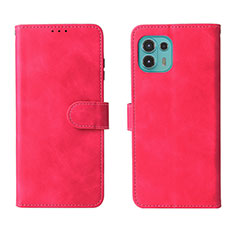 Coque Portefeuille Livre Cuir Etui Clapet L01Z pour Motorola Moto Edge 20 Lite 5G Rose Rouge