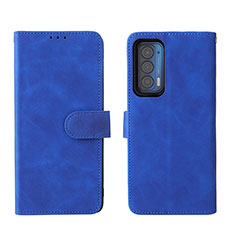 Coque Portefeuille Livre Cuir Etui Clapet L01Z pour Motorola Moto Edge (2021) 5G Bleu
