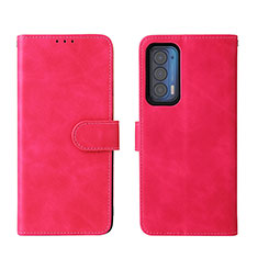 Coque Portefeuille Livre Cuir Etui Clapet L01Z pour Motorola Moto Edge (2021) 5G Rose Rouge