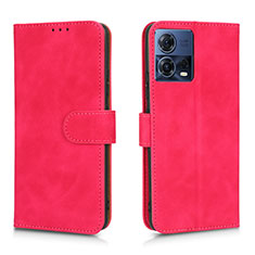 Coque Portefeuille Livre Cuir Etui Clapet L01Z pour Motorola Moto Edge 30 Fusion 5G Rose Rouge