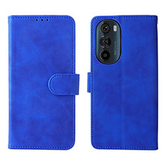 Coque Portefeuille Livre Cuir Etui Clapet L01Z pour Motorola Moto Edge Plus (2022) 5G Bleu