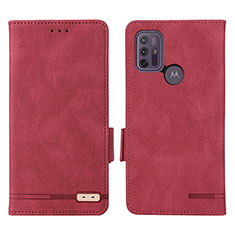Coque Portefeuille Livre Cuir Etui Clapet L01Z pour Motorola Moto G10 Rouge