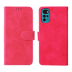 Coque Portefeuille Livre Cuir Etui Clapet L01Z pour Motorola Moto G22 Rose Rouge