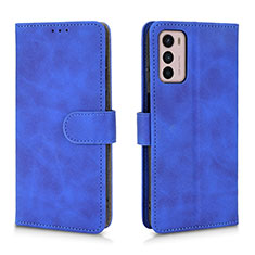 Coque Portefeuille Livre Cuir Etui Clapet L01Z pour Motorola Moto G42 Bleu