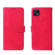 Coque Portefeuille Livre Cuir Etui Clapet L01Z pour Motorola Moto G50 5G Rose Rouge