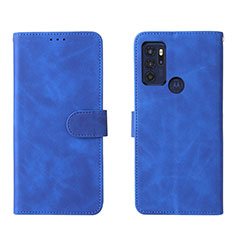 Coque Portefeuille Livre Cuir Etui Clapet L01Z pour Motorola Moto G60s Bleu