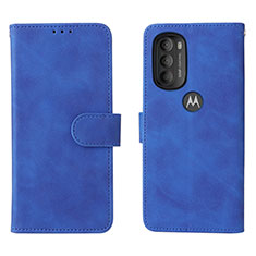 Coque Portefeuille Livre Cuir Etui Clapet L01Z pour Motorola Moto G71 5G Bleu