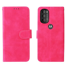 Coque Portefeuille Livre Cuir Etui Clapet L01Z pour Motorola Moto G71 5G Rose Rouge