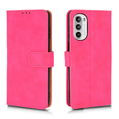 Coque Portefeuille Livre Cuir Etui Clapet L01Z pour Motorola Moto G71s 5G Rose Rouge
