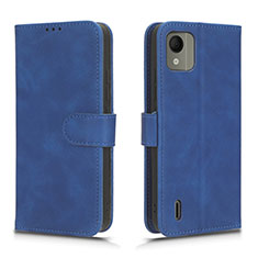 Coque Portefeuille Livre Cuir Etui Clapet L01Z pour Nokia C110 Bleu