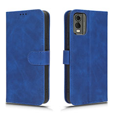 Coque Portefeuille Livre Cuir Etui Clapet L01Z pour Nokia C210 Bleu