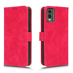 Coque Portefeuille Livre Cuir Etui Clapet L01Z pour Nokia C210 Rose Rouge