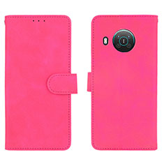 Coque Portefeuille Livre Cuir Etui Clapet L01Z pour Nokia X20 Rose Rouge