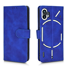 Coque Portefeuille Livre Cuir Etui Clapet L01Z pour Nothing Phone 1 Bleu