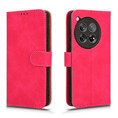 Coque Portefeuille Livre Cuir Etui Clapet L01Z pour OnePlus 12 5G Rose Rouge