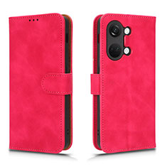 Coque Portefeuille Livre Cuir Etui Clapet L01Z pour OnePlus Nord 3 5G Rose Rouge
