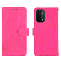 Coque Portefeuille Livre Cuir Etui Clapet L01Z pour OnePlus Nord N200 5G Rose Rouge