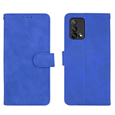 Coque Portefeuille Livre Cuir Etui Clapet L01Z pour Oppo A74 4G Bleu