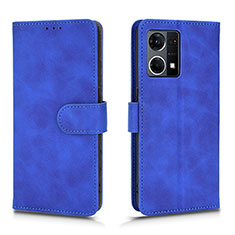 Coque Portefeuille Livre Cuir Etui Clapet L01Z pour Oppo F21 Pro 4G Bleu