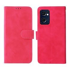 Coque Portefeuille Livre Cuir Etui Clapet L01Z pour Oppo Find X5 Lite 5G Rose Rouge
