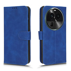 Coque Portefeuille Livre Cuir Etui Clapet L01Z pour Oppo Find X6 Pro 5G Bleu