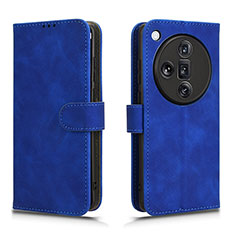 Coque Portefeuille Livre Cuir Etui Clapet L01Z pour Oppo Find X7 Ultra 5G Bleu
