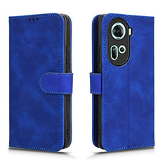 Coque Portefeuille Livre Cuir Etui Clapet L01Z pour Oppo Reno11 5G Bleu