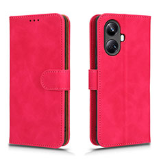 Coque Portefeuille Livre Cuir Etui Clapet L01Z pour Realme 10 Pro+ Plus 5G Rose Rouge