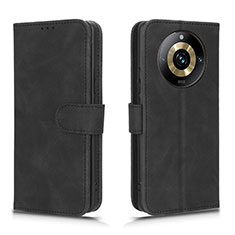 Coque Portefeuille Livre Cuir Etui Clapet L01Z pour Realme 11 Pro 5G Noir