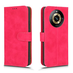 Coque Portefeuille Livre Cuir Etui Clapet L01Z pour Realme 11 Pro 5G Rose Rouge