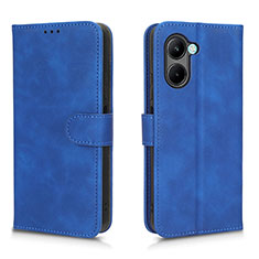 Coque Portefeuille Livre Cuir Etui Clapet L01Z pour Realme C33 Bleu