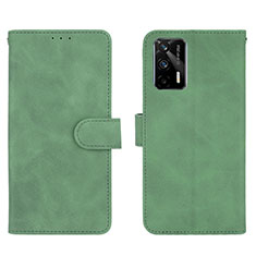 Coque Portefeuille Livre Cuir Etui Clapet L01Z pour Realme Q3 Pro 5G Vert
